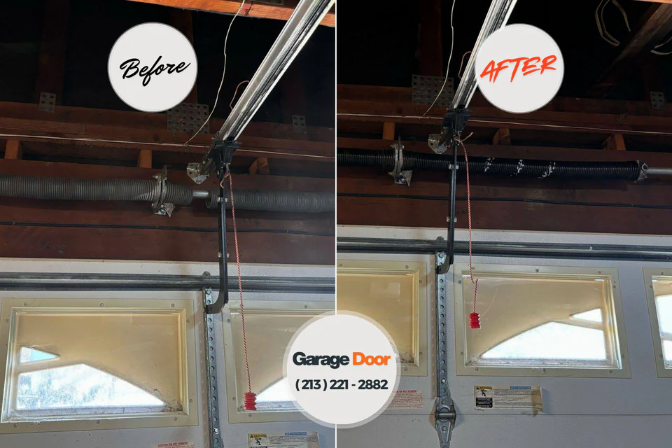 Before and after: garage door repair Checotah, OK